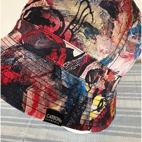 Abstract Graffiti Tattoo Multicolor Print Bucket Hat By Carbon Elements Sun Fish - Picture 3 of 7